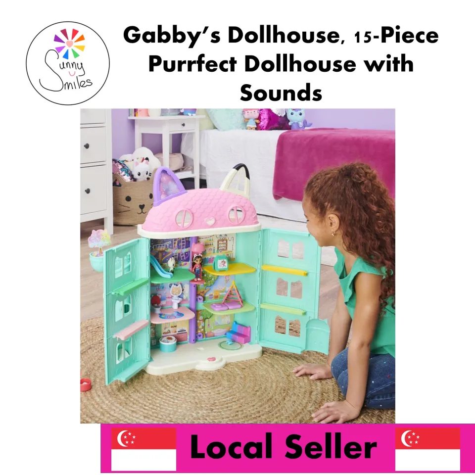 Gabby's Dollhouse, 15-Piece Purrfect Dollhouse with Sounds