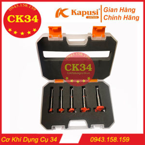 Bộ mũi khoét gỗ KAPUSI Japan 5 chi tiết cỡ từ 15-35mm thép carbon cứng và sắc bén