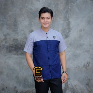 Baju Koko kombinasi lengan pendek full katun Baju Muslim Terbaru