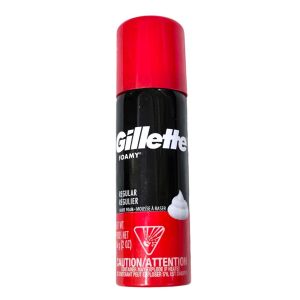 Gillette Foamy Regular Shave Foam Extra Rich Creamy Lather Softens Facial Hair 56g