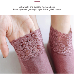 2022 Hot Selling Lace Mid-Calf Socks for Autumn Winter Women Adults  Warm Non-Deforming  Upgraded Anti-Slip Sole  Elegant Lace Design