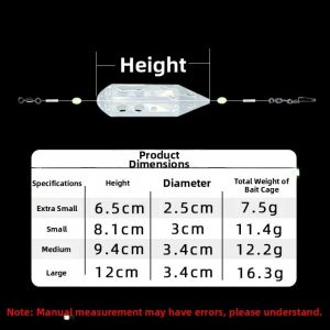NOBLELUX 3pcs Set 3pcs Set Luminous Bait Cage Yellow Foam Ball S M L Sizes Rotating Swim Feeder Luminous Rotating Design Fishing Tackle Fishing Use