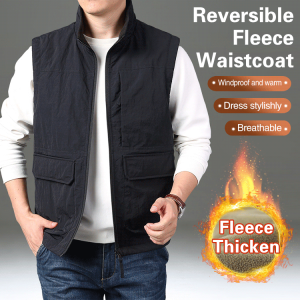 H Mens padded thickened vest doublesided wear multipocket workwear undershirt