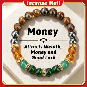 Blessed Natural Crystal Stone Bracelet for Men Women Lucky Charm Wristband Gift for Abundance Prosperity Wealth & Good Luck