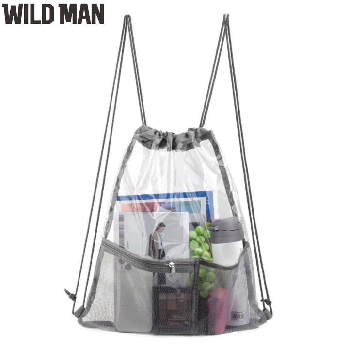 Transparent Drawstring Clear Women Backpack Waterproof Clear