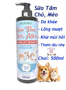 Sữa tắm cho Chó Mèo Biopro chai 500ml Giúp Da khỏe Lông mượt Khử mùi hôi Hương thơm mát dịu nhẹ lâu dài