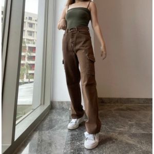Highwaist Jeans Cargo Loose Hangover - Celana Cargo Jeans Highwaist Terbaru Vol2