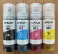 หมึกเติมแท้ EPSON เอปสัน 003 Set ใช้กับ 4 สี 4 ขวด ไม่มีกล่อง no box for L1110 L1210 L3100 L3101 L3106 L3110 L3150 L3250. 