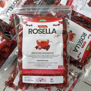 Teh Rosella Merah / Red Rosella Organik 100 Gram - Teh Bunga Rosella Merah Seduh Premium Grade A - Bunga Rosella Merah Kering Curah Berkualitas Rebus