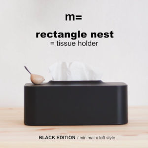 กล่อง ทิชชู่ ทรงยาว สีดำ [BLACK EDITION] มินิมอลมีนกไม้เกาะ minimal sculpt กล่องใส่ทิชชู่ ที่ใส่ทิชชู่ สไตล์มินิมอล กล่องทิชชู่ สีดำ [BLACK EDITION]