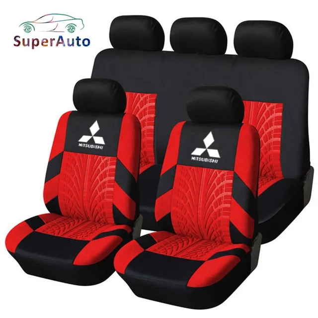 SuperAuto Car Seat Covers For Mitsubishi Full Set Car Seat Protector Tire Pattern