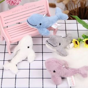 DIVATEN Cartoon Plush Whale Keychain Plush Stuffed Animal Doll Portable Keyring Pendant
