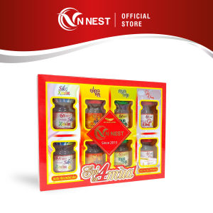 HỘP QUÀ YẾN 4 MÙA - 08 Hũ Yến chưng đường phèn VN NEST HƯƠNG VỊ 4 MÙA - Hộp 08 Hũ x 70ml - Tổ Yến nguyên chất - Thương hiệu Yến Sào VN NEST