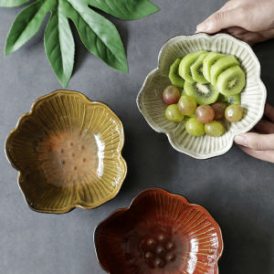 OMK ชามสลัดเซรามิกรูปดอกไม้สไตล์ญี่ปุ่น530มล.