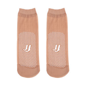 [Lady Sugar] Black Coffee Color Skin Transparent Thin Crystal Stockings Non-slip Nylon Womens Summer Short Ankle Elastic Socks