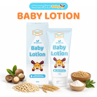 Moose Gear Baby Lotion 100g Hypoallergenic Baby Moisturizer Oat Peptide & Macadamia Oil