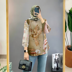 Muslim womens shirts casual long-sleeve shirts for women oversized loose tops Simple and versatile T-shirts for women