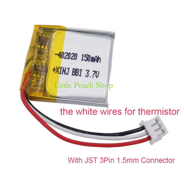 Batteria LiPo 3.7V 150mAh 402020 Con Termistore NTC E Protezione PCM, 3 Cavi, Per Smartwatch E Dispositivi Elettronici