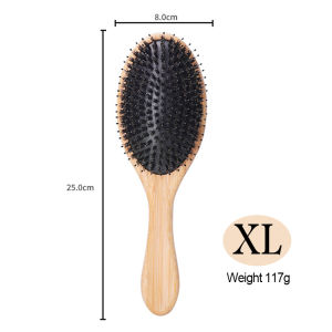 หวีขนหมูป่า หวีขนหมู Boar bristal หวีขนหมูแท้ ขนหมูอัดแน่น วีลดผมร่วง ช่วยให้ผมเงางาม แก้ผมพันกัน ช่วยนวดศีรษะ ลดไฟฟ้า