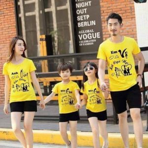 áo thun gia đình VK LÀ NHẤT CHỒNG LÀ NHÌ chất cotton mềm mịn giá sỉ