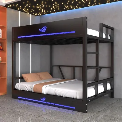 Bed and Bed Thickened for Home Use Ho Commercial Two Layer Ironwork Bed Apartment Dormitory Internet Cafe Simple Double Layer Esports Bed