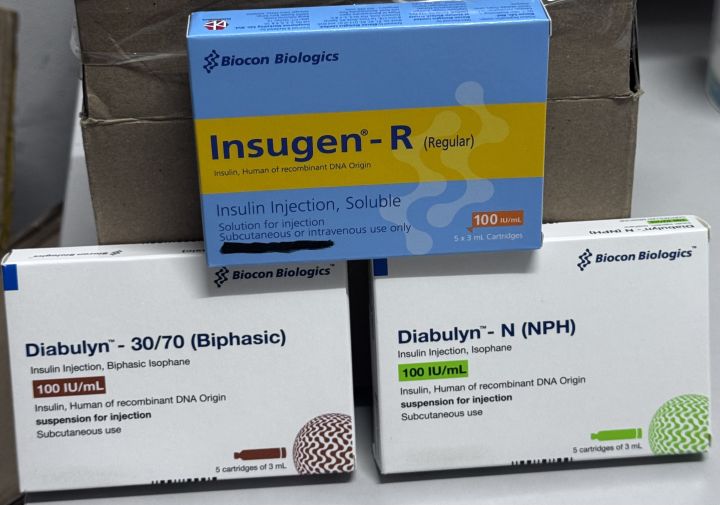 Biocon Biologics Insupen for Insugen R N 30/70 Diabulyn 5 catridges of ...
