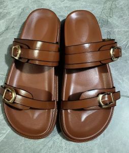 [Free Shipping] ZA Plus-Size Flat Sandals With Metal Buckles WomenS New Summer Casual Thick-Soled Sandals