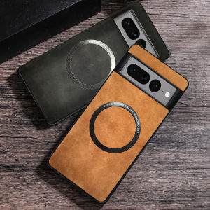 Luxury Leather for Magsafe Matte Case for Google Pixel 8 7 6 9 10 11 Pro XL 8A 7A 9A Wireless Charging Shockproof Cover