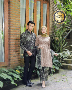 premium batik couple MECCA 4 Sarimbit Batik couple modern Sogan Baju couple batik kebaya terbaru couple pasangan terlaris murah terlengkap LIDYA COUPLE