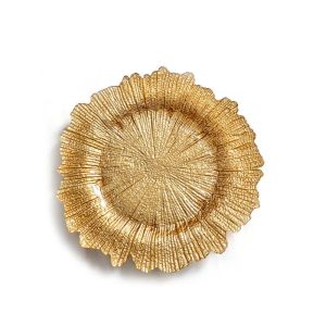 Piring Gold Dekorasi Pesta / Piring Emas Cantik / Piring Makanan Barat