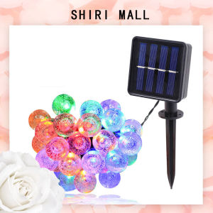 S.R. 6.5m Solar Light String Crystal Ball Solar Light Outdoor IP65 Waterproof String Fairy Lamps Solar Garlands for Garden Christmas Decoration Fairly Light Garland Street Holiday Lighting Decorative Decor