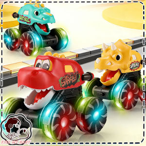 Dinosaur Car Toys with Light Press To Go Dinosaur Monster Truck Inertial Vehicle Kids Gift Mainan