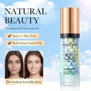 SADOER ครีมปรับสี 3 เฉด SPF 50 PA+++ ปกปิด+ปรับผิว+ป้องกันแสงแดด+ให้ความชุ่มชื้น ในขั้นตอนเดียว 40g ปรับโทนสีผิว มี2แบบ