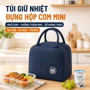 Túi Giữ Nhiệt Cao Cấp Túi Đựng Hộp Cơm Chống Thấm Nước Kích Thước 23x13x21cmDễ Lau SạchPhù Hợp Mang Đi Làm Đi Chơi Vuadienmay