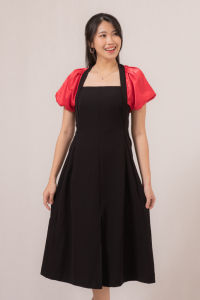 RIMINI - Dress Cewek Gaun Pesta Dua Warna Berlengan Squareneck Size Xs-XL - Mariette Dress 85873