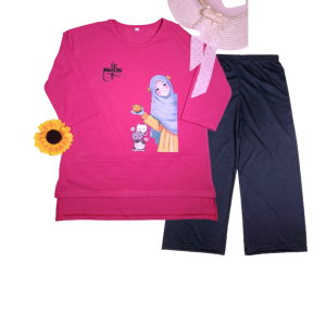 KAOS LENGAN 3/4 + KULOT PEREMPUAN 5-15 TAHUN