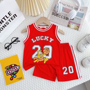 Bộ Quần Áo Ba Lỗ Trẻ Em Hiệu NATUCO Vải Thun Lạnh Mềm Mát Phối Màu Phong Cách Thể Thao Cho Bé 8-27kg BL-IN47