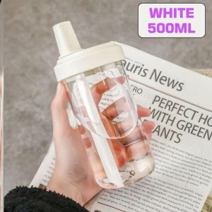 500ml/850ml Large Capacity Straw Cup 800ml/500ml – Anti-Spill & Portable Travel Water Bottle For Juice Milk Tea