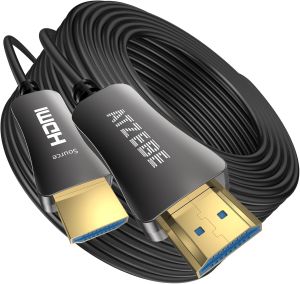ATZEBE Fiber Optic HDMI Cable 50 Meter Length Supports 4K 60Hz HDR Dolby Vision ARC 3D High Speed 18Gbps Cable 1yr Warranty