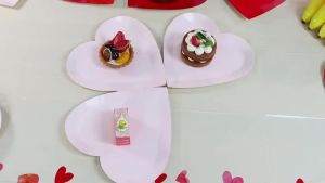 Pink Heart Shaped Dessert Plates 9 Paper Plates Perfect for Graduation Holiday Wedding Birthday Bridal Shower