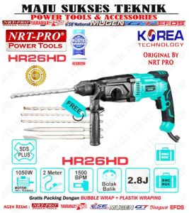 NRT PRO HR 26 HD Mesin Bor Hammer Drill Impact / Bor Bobok Beton Rotary Hammer HR26HD HR 26 HR26