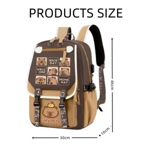 JOANNA BAG #121 KOREAN NYLON FASHION 14INCHES LIGHWEIGHT CAPYBARA DESIGN BACKPACK FOR WOMEN