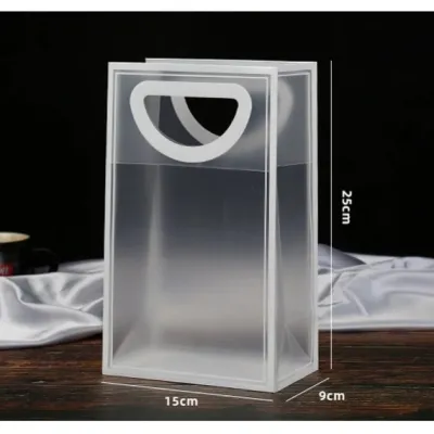 Handle PP Frosted Paper Gift Bag For Flower Bouquet Doorgift Beg Hadiah Wedding Christmas Gift Packaging Bag