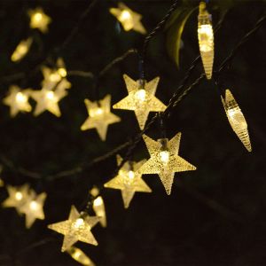 Solar Lights Decorations Christmas Lights Solar Star String Lights 100LED 8 Modes Outdoors Twinkle Fairy Lights Waterproof Star Twinkle Lights For Lawn Gardens Patio