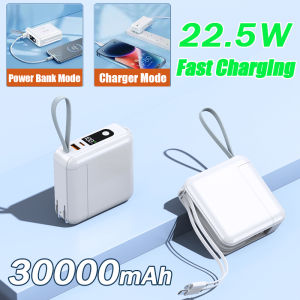 💥New 2023💥 Power bank Original power banks Original 30000 mAh Fast Charging Built in 3in1 charger/line + power bank PD+Type-C+22.5W fast charge + LED display Fast charging phone battery Wireless powerbank Charging powerbank