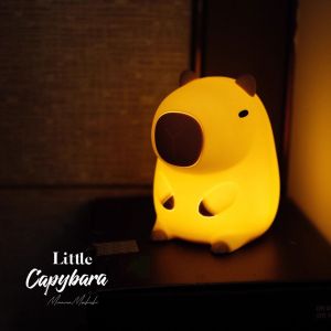 Cute Capybara Silicone Night Light Animal Nursery Lamp Rechargeable Capybara Gifts for Girl Kids Night Light Water Hog Lamp Gift