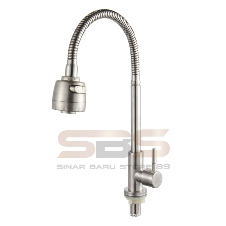 Keran Angsa Fleksibel Kepala Besar Kran Cuci Piring Tanam Sink Stainless Lazada Indonesia 9484