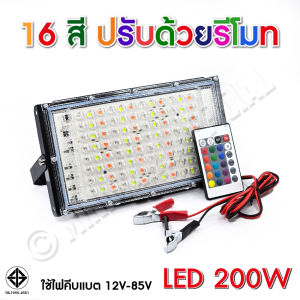 ไฟตกหมึก ไฟล่อหมึก สปอร์ตไลท์ แสงเขียว LED 150 วัตต์ 250W 350W สปอตไลท์ คีบแบต ไฟ 12V Spotlight LED 150W มี มอก.