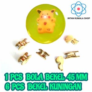 MAINAN BEKEL 1 SET BOLA & 6 BEKEL KUNINGAN/SILVER