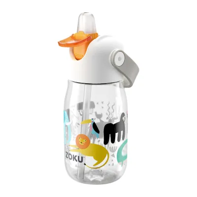 Zoku Kids Flip Straw Bottle Clear